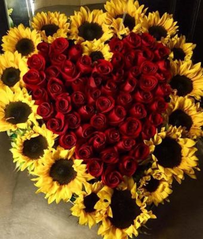 Sunflowers and Roses Heart 