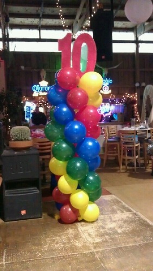 Balloon Column with Styrofoam Number
