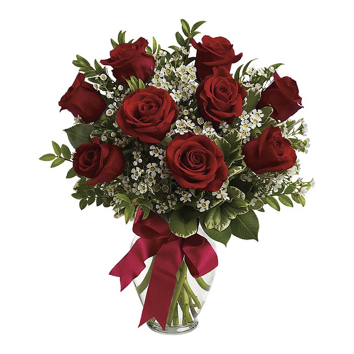 Thoughts of You Bouquet with Red Roses