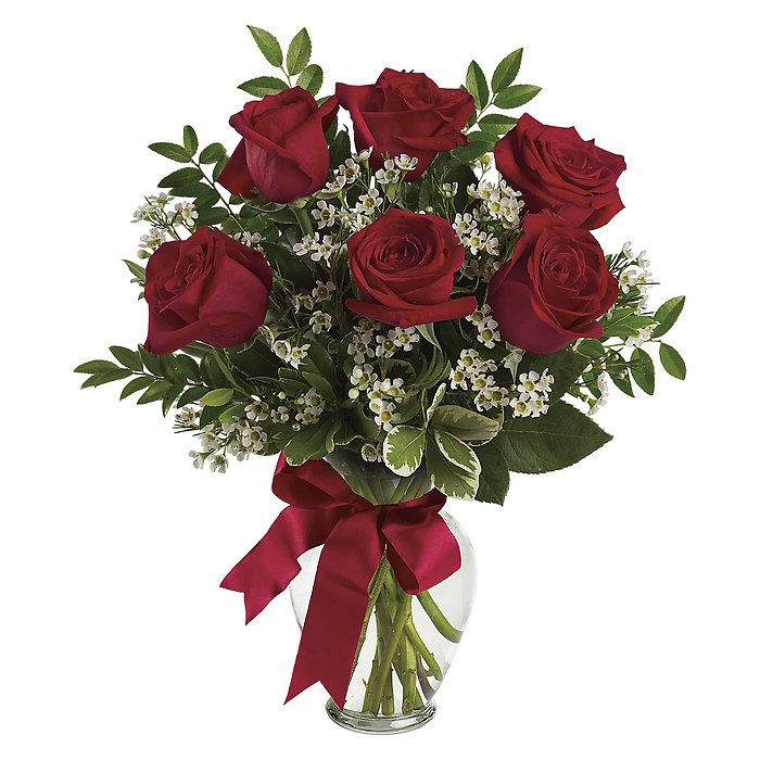 Thoughts of You Bouquet with Red Roses